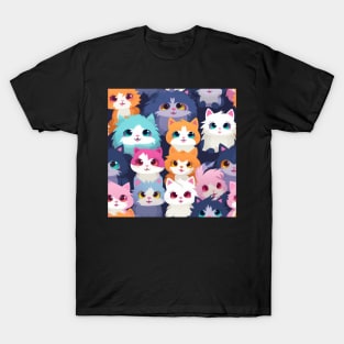 Feline Fantasy: Cute Anime Cats Galore T-Shirt